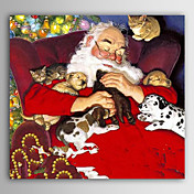 Boina slika Djed Mraz s makama i GOGS odmor ulje na platnu spreman za objesiti