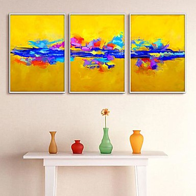 Abstract Framed Canvas Print Set of 3