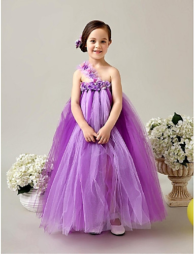 vestidos tejidos para niña con tul