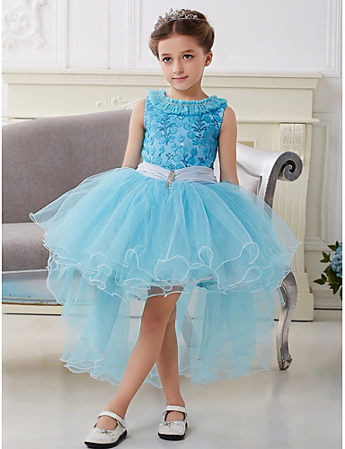 vestidos tejidos para niña con tul