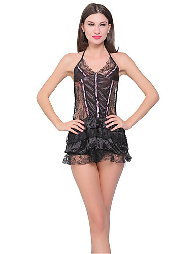 Sexy para mujer ropa de dormir de encaje mujeres v cuello